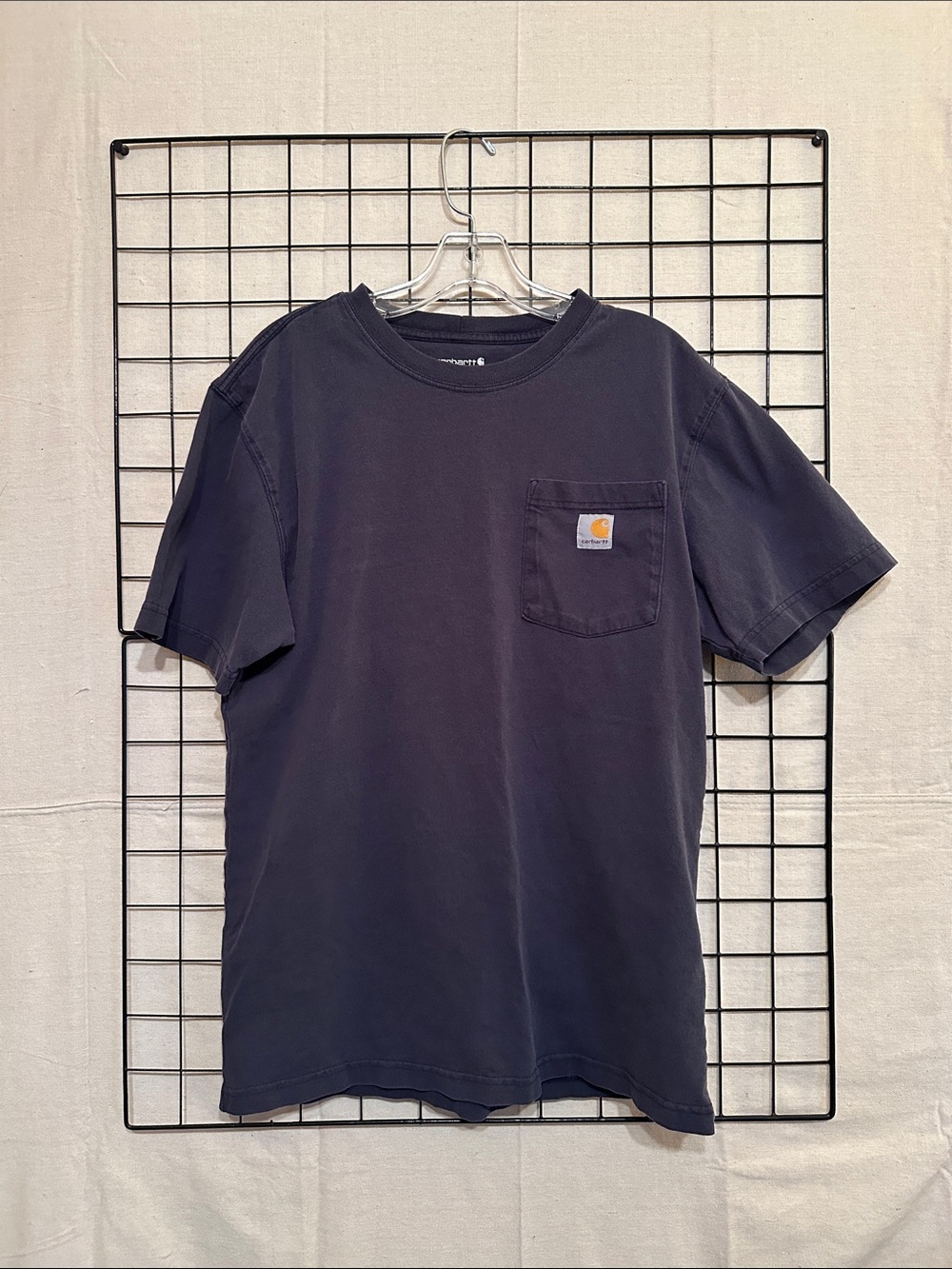 Carhartt Navy Short-Sleeve Pocket Tee with Logo Patch